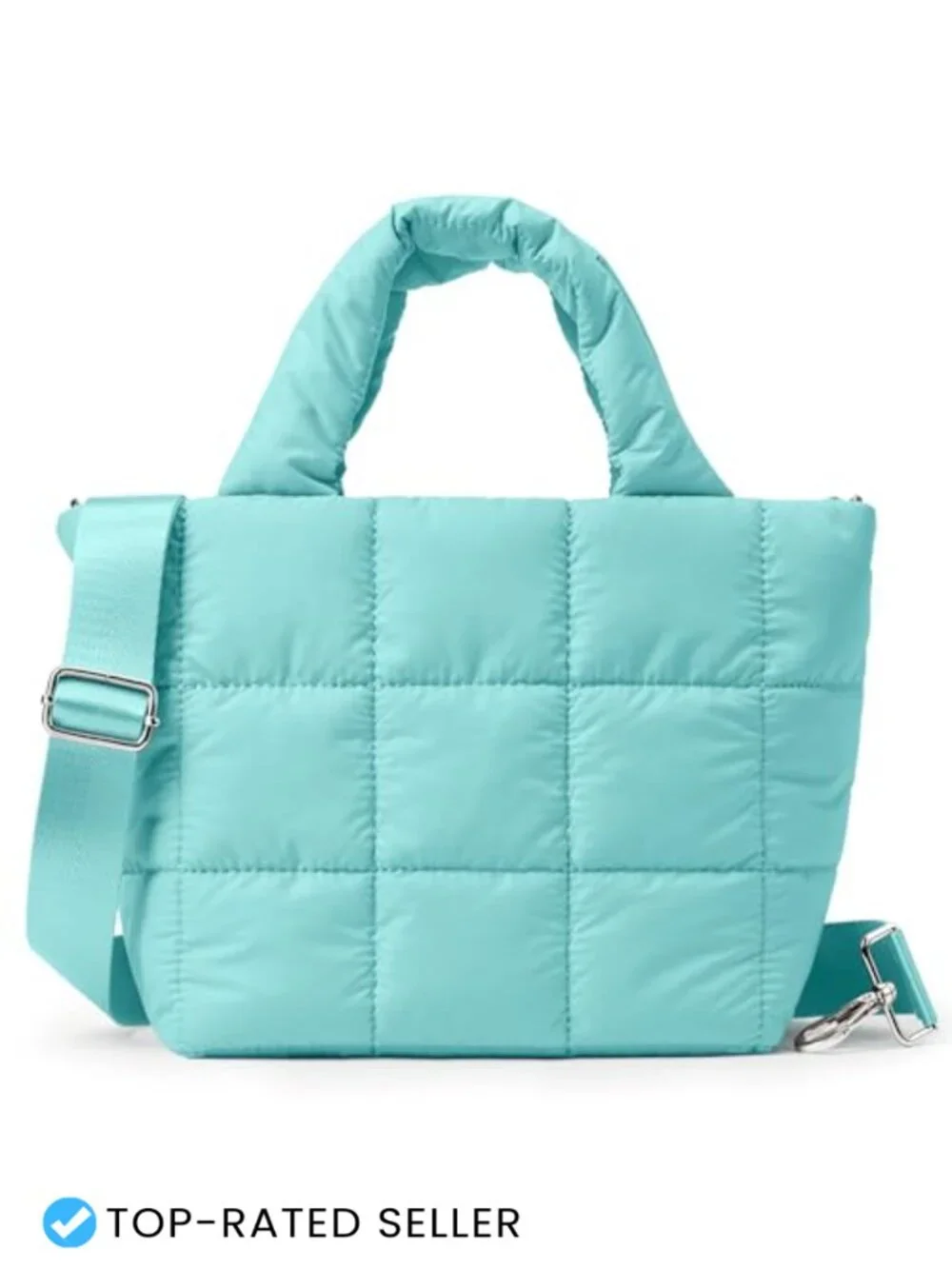 Quilted Puffer Tote Bag Crossbody Waterproof Nylon Shoulder Handbag
